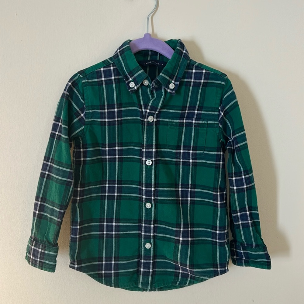Janie and Jack 3T Boys Tartan Flannel Shirt